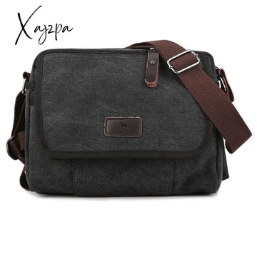 Xajzpa - Casual Canvas Men Small Shoulder Bag Vintage Satchel Retro Crossbody Sling For Leisure